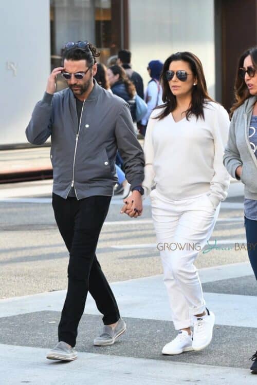 Pregnant Eva Longoria grabs lunch at Villa Blanca Restaurant with husband Jose Baston