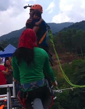 Reality Star Under Fire For 195ft Bungee Jump With Toddler In His Arms