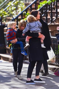 Actress Liv Tyler steps out in Manhattan with her son Sailor and daughter Lula