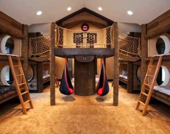 Indoor adventure playhouse and bunkroom