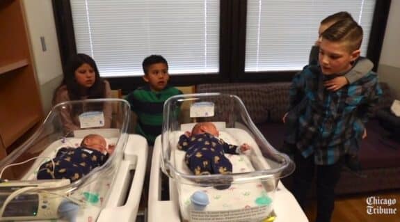 Mario Aguirre and Teri Nobles welcome triplets after twins