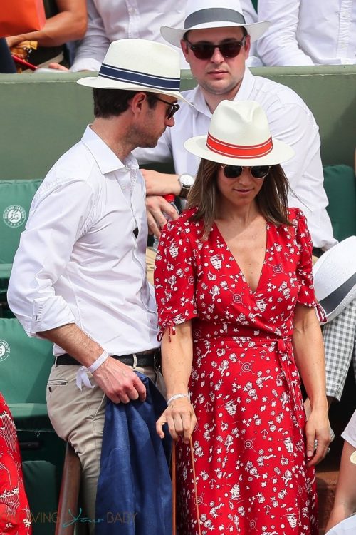 James Matthews and pregnant Pippa Middleton attend the 2018 French Open