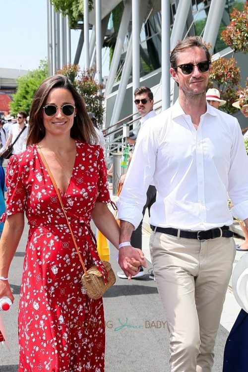 James Matthews and pregnant Pippa Middleton attend the 2018 French Open