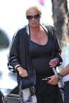Pregnant Brigitte Nielsen shows off her growing baby bump in West Hollywood