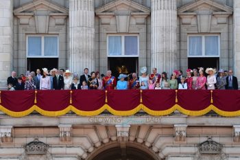 Royal family gathers at Buckingham Palace for the Trooping The Colour in London 2018