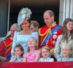 The Duke and Duchess of Cambridge at tropping of the color 2018 with kids George & Charlotte