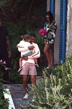 Kourtney Kardashian, Younes Bendjima, Raine Disick in Italy