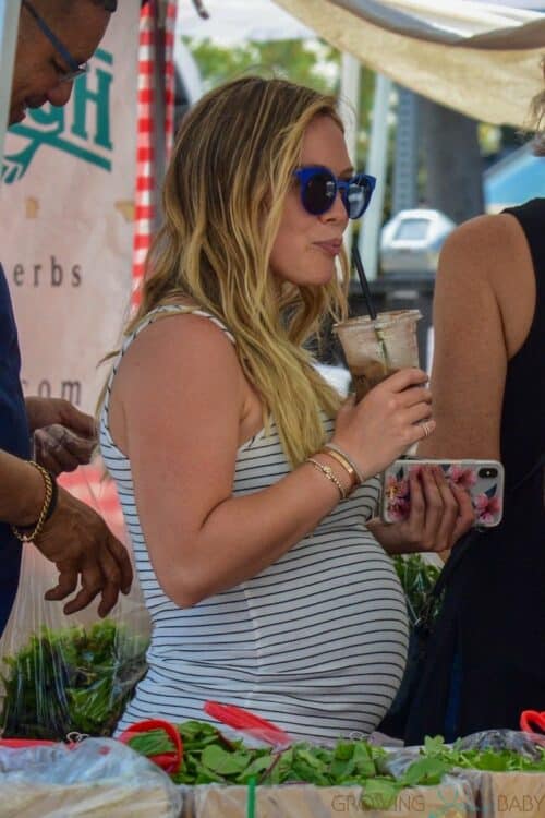 Pregnant Hilary Duff shops at the Farmer's Market in Studio City