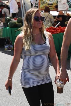 Pregnant Hilary Duff shops at the Farmer's Market in Studio City
