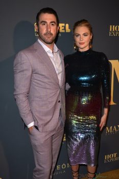 pregnant Kate Upton & Justin Verlander Arrive at The Maxim Hot 100 Party