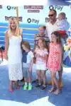 Tori Spelling, Dean McDermott with kids Liam, Stella, hattie, Finn and Beau at the premiere of Hotel Transylvania 3 Summer Vacation