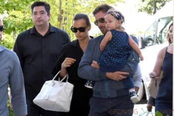 Bradley Cooper and Irina Shayk arrive with their daughter Lea in Venice Italy