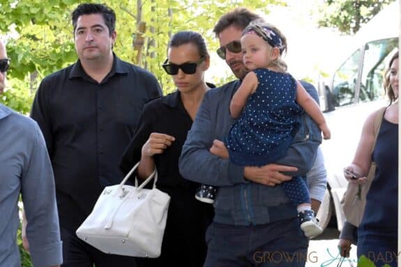 Bradley Cooper and Irina Shayk arrive with their daughter Lea in Venice Italy