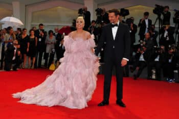 Bradley Cooper and Lady Gaga arrive at a screening premiere of A Star Is Born in Venice, Italy