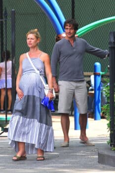 Pregnant Claire Danes and husband Hugh Dancy with their son in New York