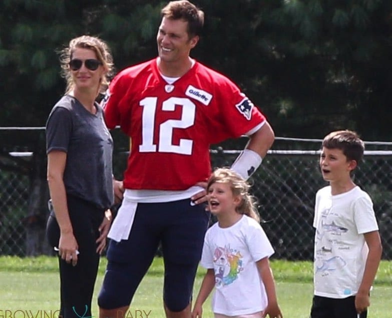 Gisele & The Kids Visit Birthday Boy Tom Brady at Patriots Practice