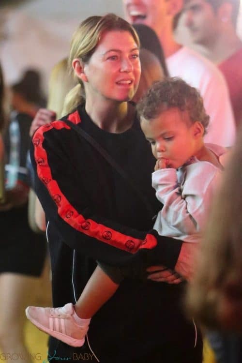 Ellen Pompeo at the Malibu Fair with daughter Sienna