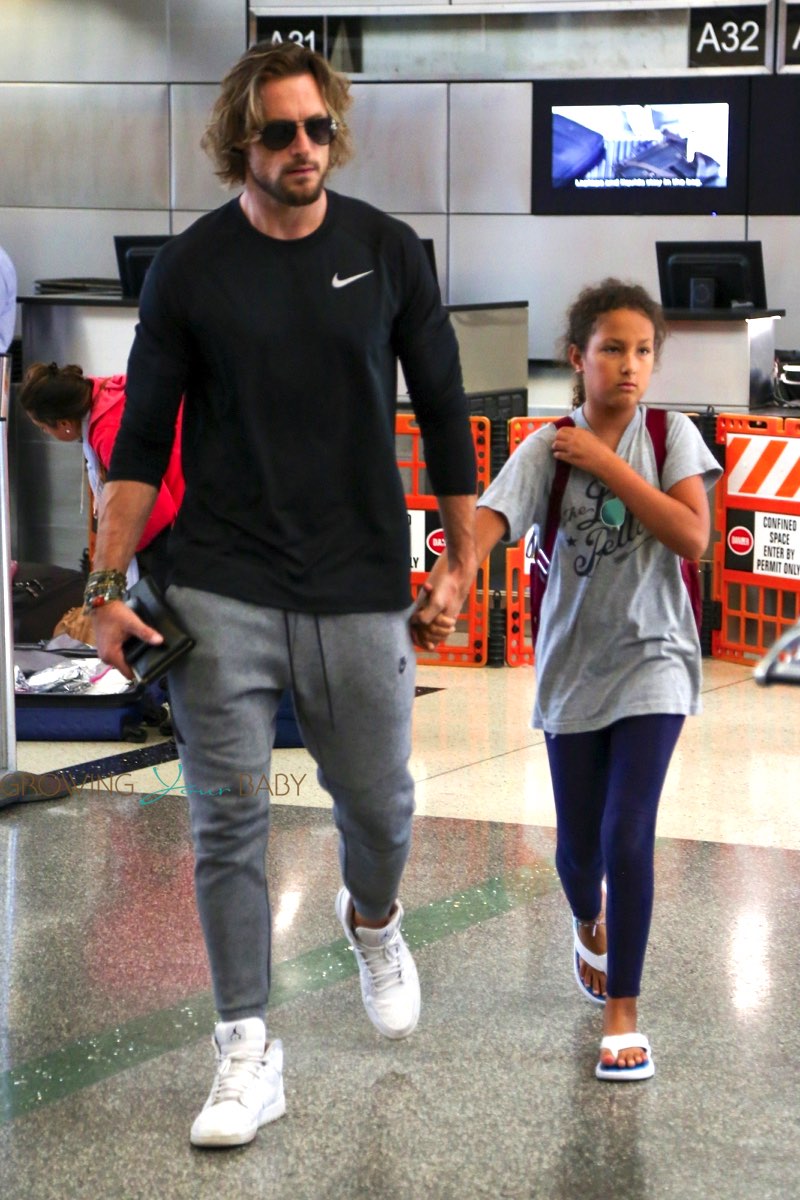 Gabriel Aubry and daughter Nahla depart Los Angeles at LAX ...