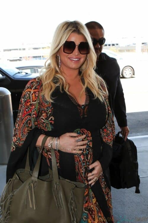 Pregnant Jessica Simpson at the airport in LA