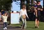 Chris Hemsworth and wife Elsa Pataky take their twins Sasha and Tristan to the park