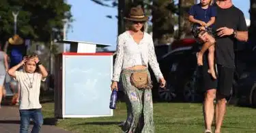 Chris Hemsworth and wife Elsa Pataky take their twins Sasha and Tristan to the park
