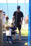 Chris Hemsworth and wife Elsa Pataky take their twins Sasha and Tristan to the park.