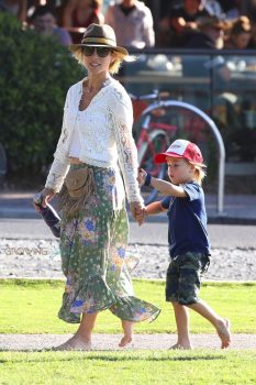 Elsa Pataky at the park with her twins Sasha and Tristan