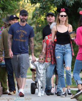 Adam Levine and Behati Prinsloo take their daughter out fr halloween