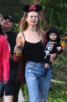 Behati Prinsloo and Adam Levine take their little ones trick or treating