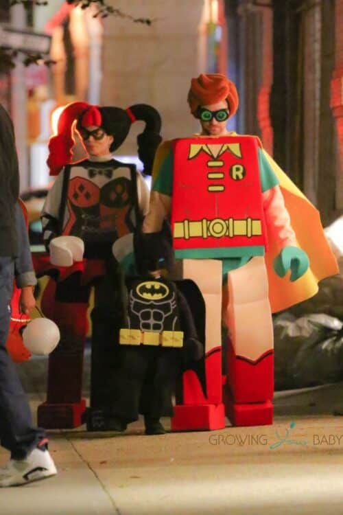 Justin Timberlake and Jessica Biel take their son for a trick or treat stroll around Tribeca Neighborhood