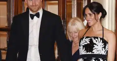 Pregnant Meghan, Duchess of Sussex and Prince Harry, Duke of Sussex seen leaving The Royal Variety Performance 2018 at London Palladium