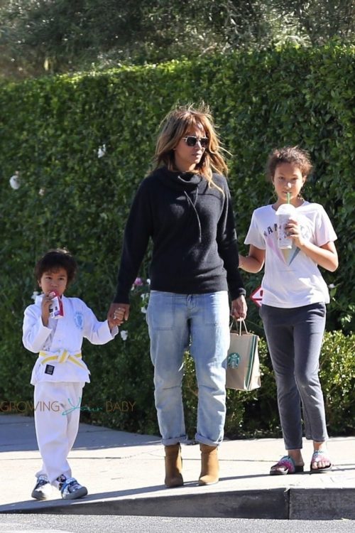 Halle Berry takes her daughter Nahla to Maceos karate class