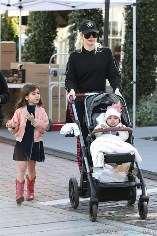 Khloe Kardashian Visits The Market With True and Penelope