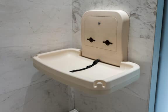 public restroom changing table