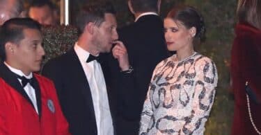 A pregnant Kate Mara and Jamie Bell leave the 27th Annual Elton John AIDS Foundation Academy Awards Viewing Party f