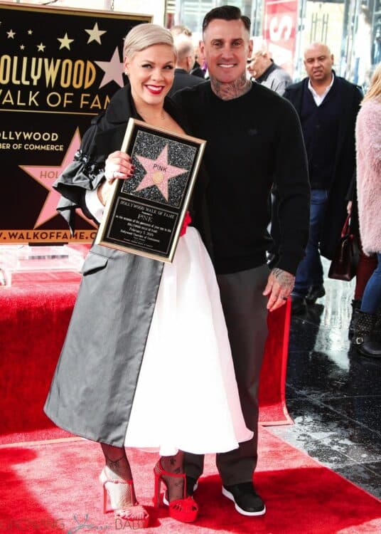 Pink Celebrates Hollywood Walk Of Fame Star With her husband Carey Hart