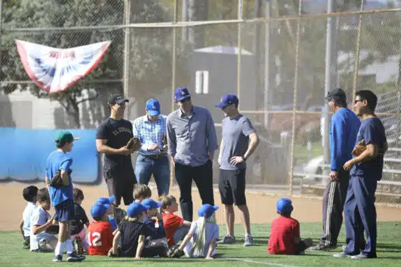 Ben Affleck attends his son Samuel's baseball practice