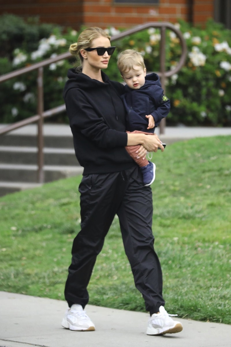 Rosie Huntington-Whiteley enjoys a park playdate with her son Jack ...