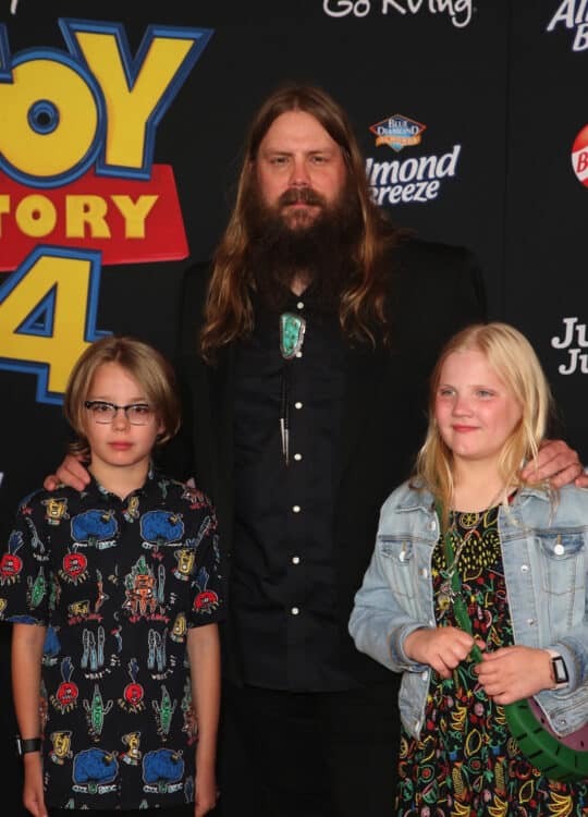 Chris Stapleton with kids Macon and Sam at Toy Story 4 premiere.jpg