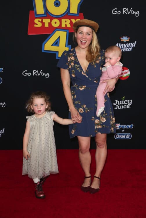 Erika Christensen with kids Polly and Shane at Toy Story 4 premiere