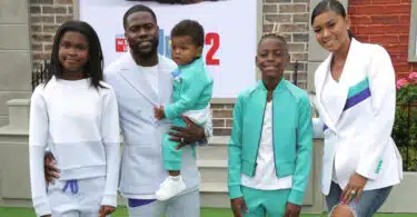 Kevin Hart, Eniko Parrish, Hendrix Hart, Heaven Hart, Kenzo Kash at Secret life of Pets 2 f