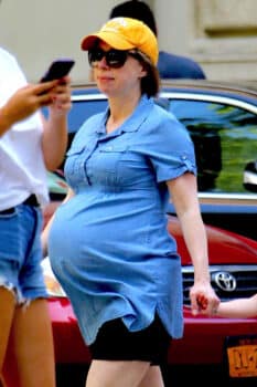 A very pregnant Chelsea Clinton out in NYC 2019