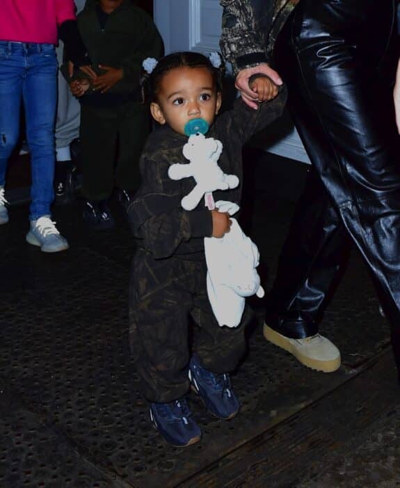  Kim Kardashian and Kanye West head to his album release party with their kids - baby Chicago
