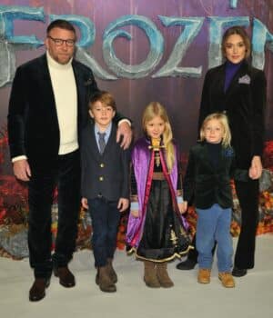 Guy Ritchie, Jacqui Ainsley and their 3 kids; Rafael, Rivka and Levi at frozen 2 premiere