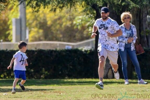 Justin Timberlake and Jessica Biel take their son Silas to the park in LA