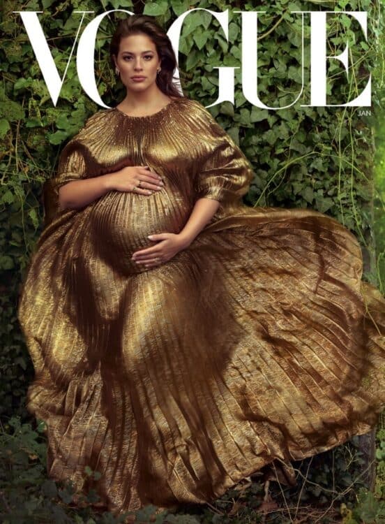 Pregnant Ashley Graham on the cover of Vogue January