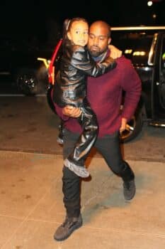 Kanye West out in NYC with daughter North on December 21st, 2019