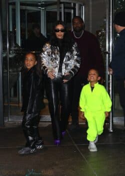 Kim Kardashian and Kanye West leave Milos restaurant with their kids Saint and North december 21 2019