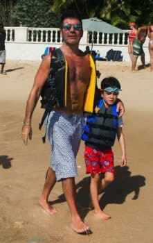 Simon Cowell Hits The Beach With Son Eric in barbados december 28th