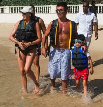 Simon Cowell and Lauren Silverman Hit The Beach With Son Eric